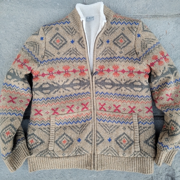 L.L. Bean Other - L.L Bean  wool sweater jacket  fleece lined